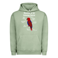 Pigment Oil Green Anatomy of a female Eclectus Parrot Urban Hoodie - trangStudio