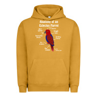 Pigment Peanut Butter Anatomy of a female Eclectus Parrot Urban Hoodie - trangStudio
