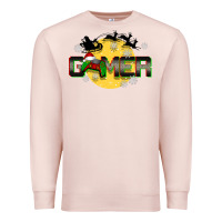 Pale Pink Christmas gamer Premium Sweatshirt - BarkalooDesign
