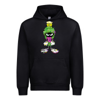 Black Marvin The Martian Glitch Urban Hoodie - trangStudio