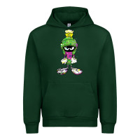 Forest Green Marvin The Martian Glitch Urban Hoodie - trangStudio