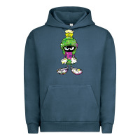 Pigment Midnight Navy Marvin The Martian Glitch Urban Hoodie - trangStudio