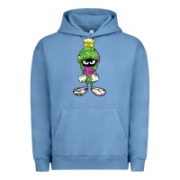 Pigment Pebble Blue Marvin The Martian Glitch Urban Hoodie - trangStudio