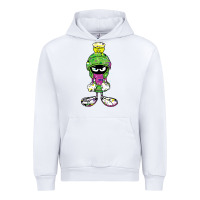 White Marvin The Martian Glitch Urban Hoodie - trangStudio