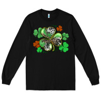 Black St. Patrick's Day shamrock leopard and cowhide Long Sleeve Tee - CowGirlArtShop