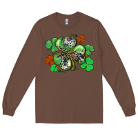 Chestnut St. Patrick's Day shamrock leopard and cowhide Long Sleeve Tee - CowGirlArtShop