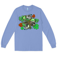 Colony Blue St. Patrick's Day shamrock leopard and cowhide Long Sleeve Tee - CowGirlArtShop