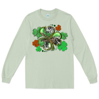Matcha St. Patrick's Day shamrock leopard and cowhide Long Sleeve Tee - CowGirlArtShop