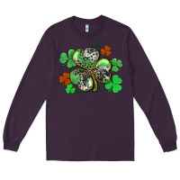 Plum St. Patrick's Day shamrock leopard and cowhide Long Sleeve Tee - CowGirlArtShop