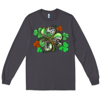 Smoke St. Patrick's Day shamrock leopard and cowhide Long Sleeve Tee - CowGirlArtShop
