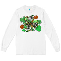 St. Patrick's Day Shamrock Leopard And Cowhide Long Sleeve Tee | Teevron