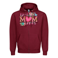 Burgundy best mom ever Zipper Hoodie - RacoonDesign