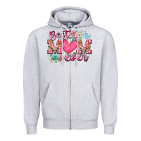 Heather Grey best mom ever Zipper Hoodie - RacoonDesign