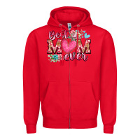 Red best mom ever Zipper Hoodie - RacoonDesign