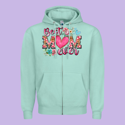 Best Mom Ever Zipper Hoodie Designed By Racoondesign