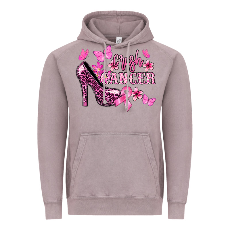 Crush Cancer With High Heels Cancer Awareness Vintage Hoodie by HowdyJamesFarm | Teevron