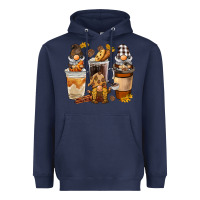 Navy Coffee gnome Heavyweight Hoodie - BarkalooDesign