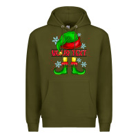Army Green Elf Your Text Premium Hoodie - CowhideDigitalArt