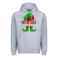 Heather Grey Elf Your Text Premium Hoodie - CowhideDigitalArt