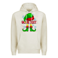 Oatmeal Heather Elf Your Text Premium Hoodie - CowhideDigitalArt
