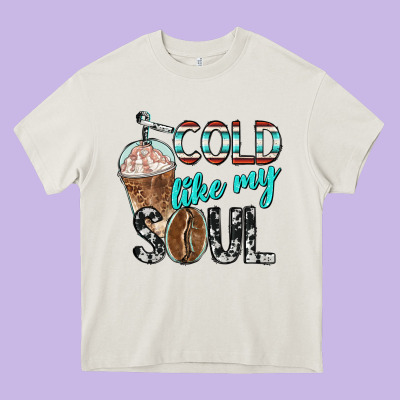 Cold Like My Soul With Coffee Heavy Core Tee Designed By Barkaloodesign