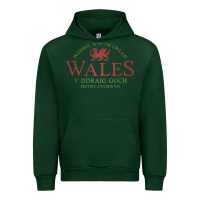 Forest Green Rugby Welsh Gift Red Dragon Flag of Wales Urban Hoodie - trangStudio