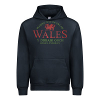 Navy Rugby Welsh Gift Red Dragon Flag of Wales Urban Hoodie - trangStudio