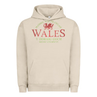 Pigment French Oak Rugby Welsh Gift Red Dragon Flag of Wales Urban Hoodie - trangStudio