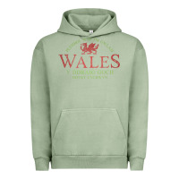 Pigment Oil Green Rugby Welsh Gift Red Dragon Flag of Wales Urban Hoodie - trangStudio