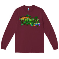 Burgundy Happy St. Patrick's Day Long Sleeve Tee - HowdyJamesFarm