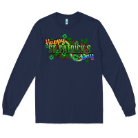 Navy Happy St. Patrick's Day Long Sleeve Tee - HowdyJamesFarm