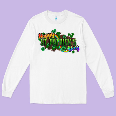 Happy St. Patrick's Day Long Sleeve Tee Designed By Howdyjamesfarm