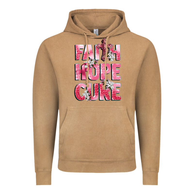 Faith Hope Cure Breast Cancer Vintage Hoodie by CowGirlArtShop | Teevron