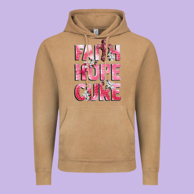 Faith Hope Cure Breast Cancer Vintage Hoodie Designed By Cowgirlartshop