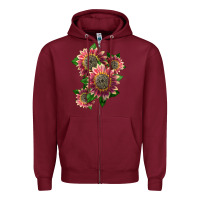 Burgundy 4 crimson blaze sunflower Zipper Hoodie - LillyAllenDesigns