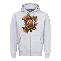 Heather Grey 4 crimson blaze sunflower Zipper Hoodie - LillyAllenDesigns