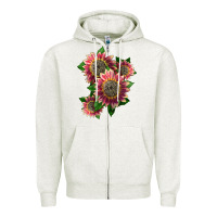 Oatmeal Heather 4 crimson blaze sunflower Zipper Hoodie - LillyAllenDesigns