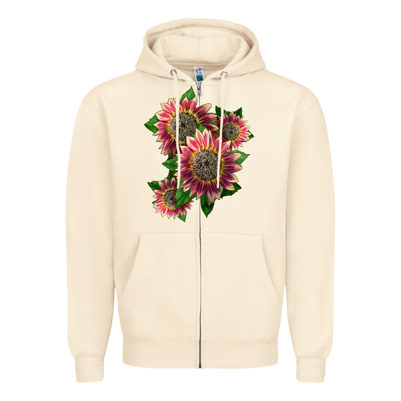 4 Crimson Blaze Sunflower Zipper Hoodie by LillyAllenDesigns | Teevron