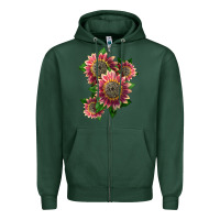 Sports Green 4 crimson blaze sunflower Zipper Hoodie - LillyAllenDesigns