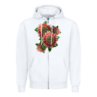 White 4 crimson blaze sunflower Zipper Hoodie - LillyAllenDesigns