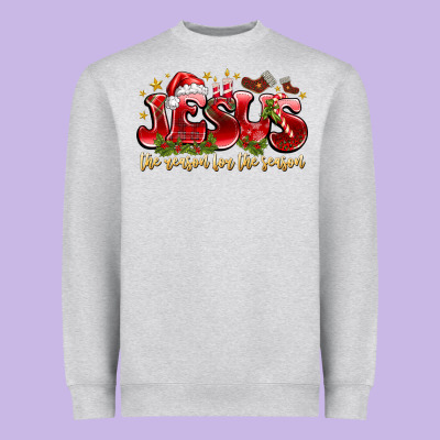 Jesus The Reason For The Season Heavyweight Sweatshirt Designed By Cowhidedigitalart