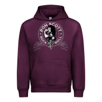 Mauve Wine Bon Scott Rock n' Roll Lion Shield Urban Hoodie - trangStudio
