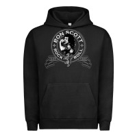 Pigment Black Bon Scott Rock n' Roll Lion Shield Urban Hoodie - trangStudio