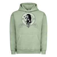 Pigment Oil Green Bon Scott Rock n' Roll Lion Shield Urban Hoodie - trangStudio