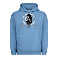 Pigment Pebble Blue Bon Scott Rock n' Roll Lion Shield Urban Hoodie - trangStudio