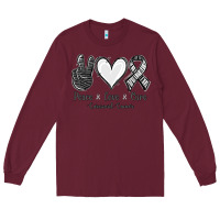 Burgundy Peace Love Cure Carcinoid Cancer Long Sleeve Tee - Jasminsmagicworld