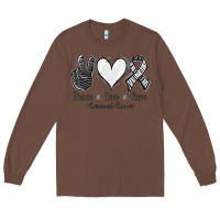 Chestnut Peace Love Cure Carcinoid Cancer Long Sleeve Tee - Jasminsmagicworld