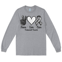 Heather Grey Peace Love Cure Carcinoid Cancer Long Sleeve Tee - Jasminsmagicworld