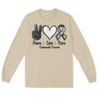 Mushroom Peace Love Cure Carcinoid Cancer Long Sleeve Tee - Jasminsmagicworld