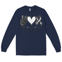 Navy Peace Love Cure Carcinoid Cancer Long Sleeve Tee - Jasminsmagicworld